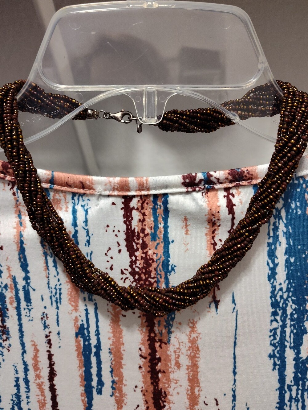 Retired Silpada 17" Multi-Strand Brown and Bronze Seed Bead Choker